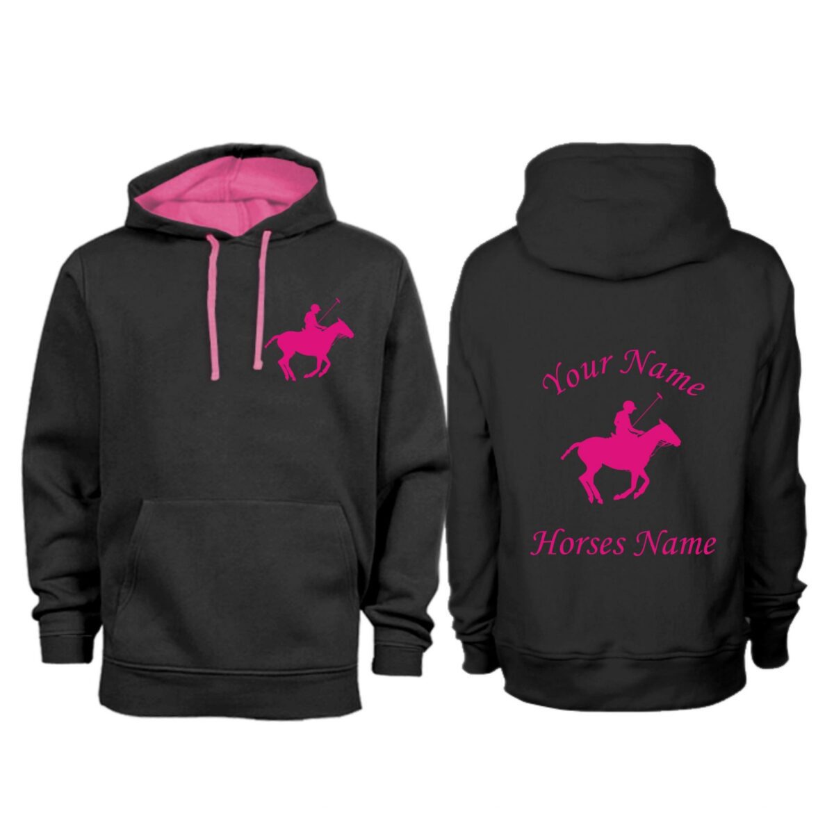 Personalised Adult polo Horse Hoodie
