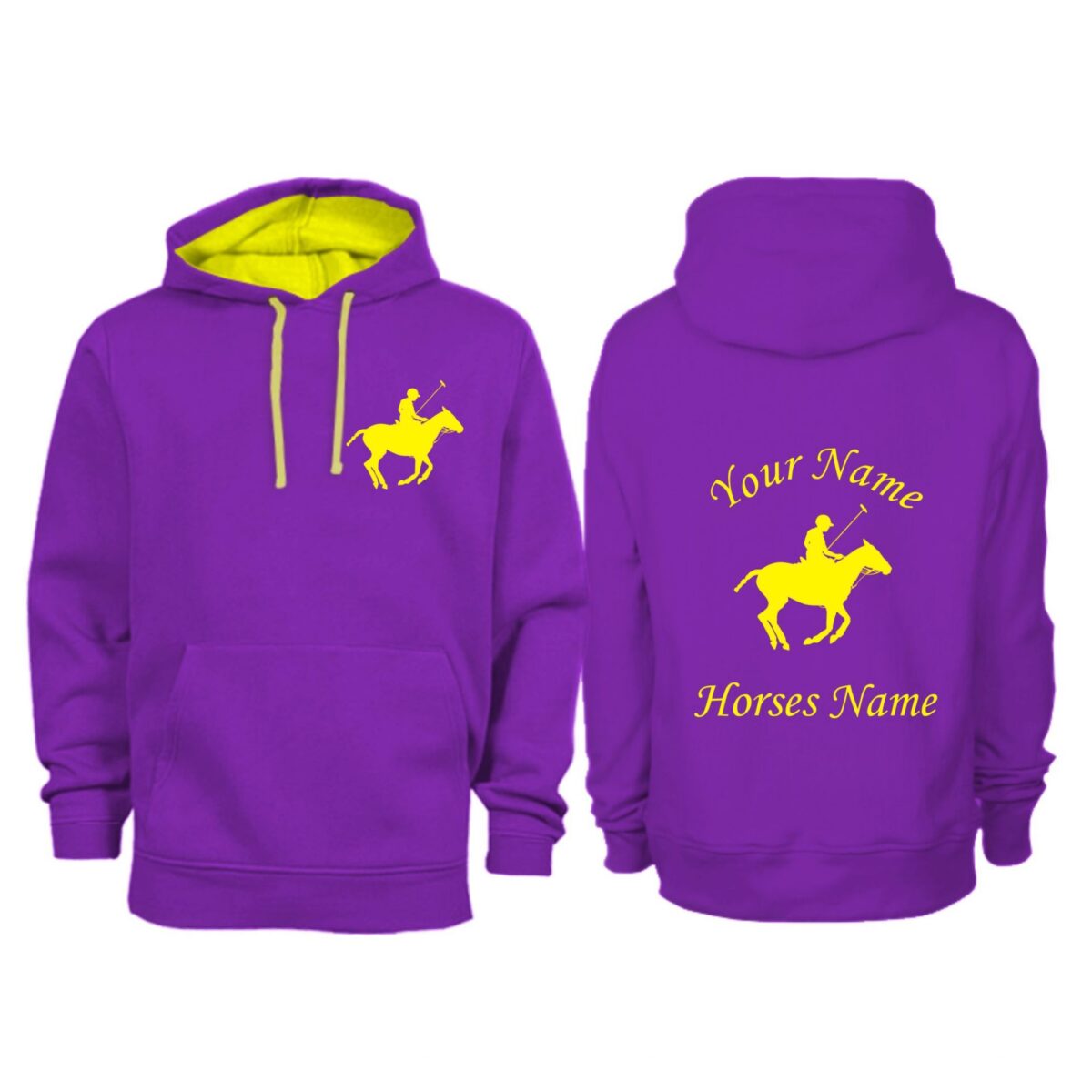 Personalised Adult Polo Horse Hoodie
