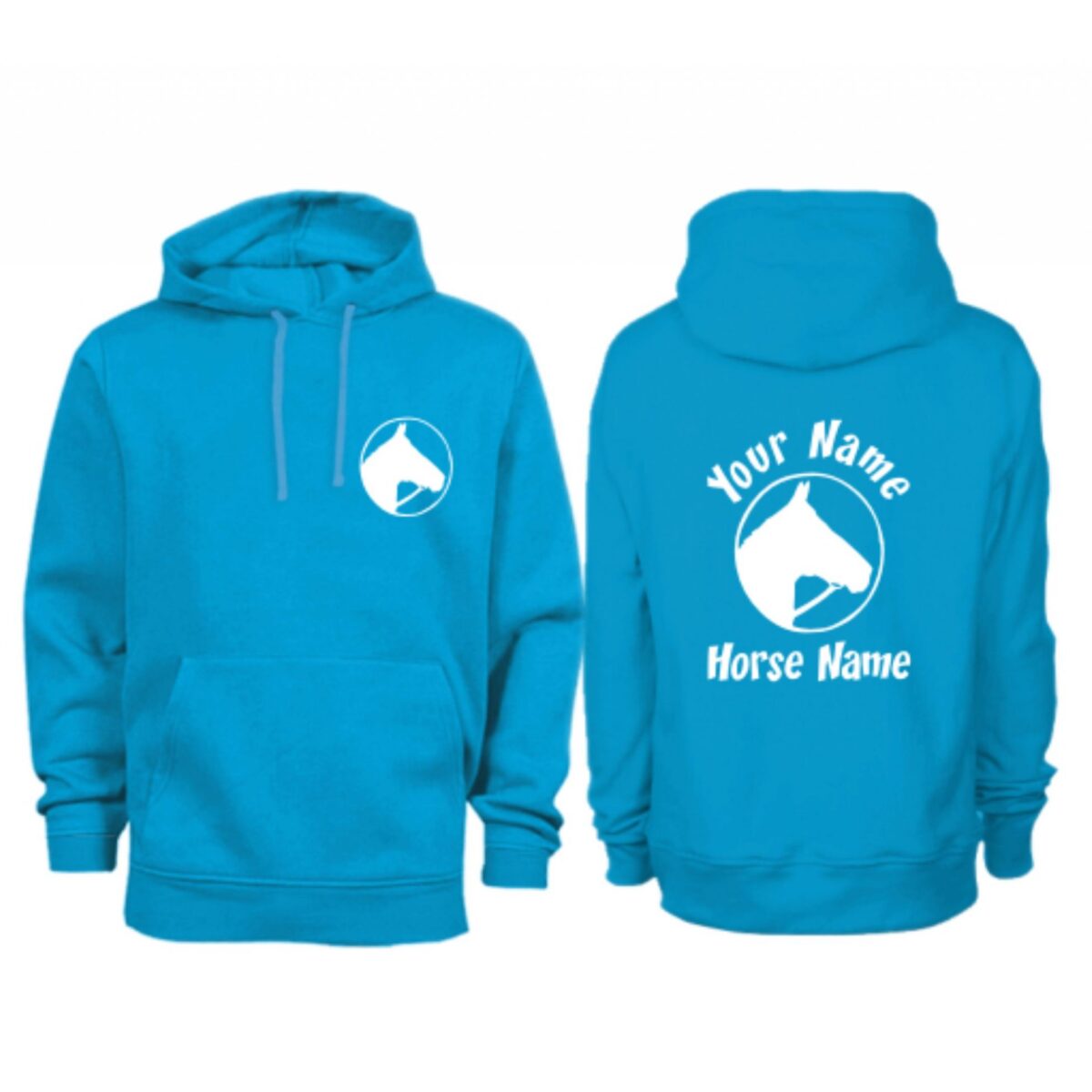 Personalised Adult Horse Head In Circle Horse Hoodie