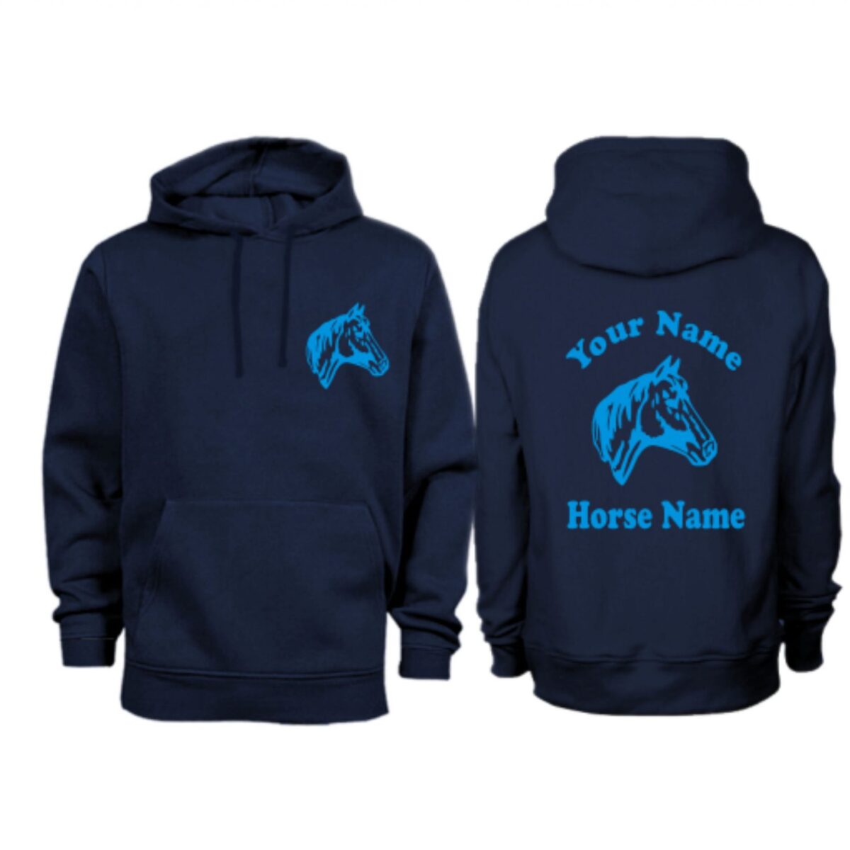 Adult Personalised  Horse Head Hoodie H9