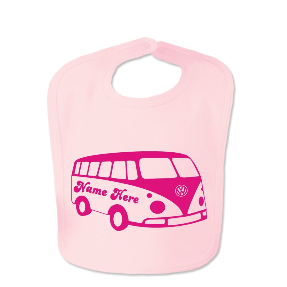 Baby Pink Custom Printed VW Baby Bib