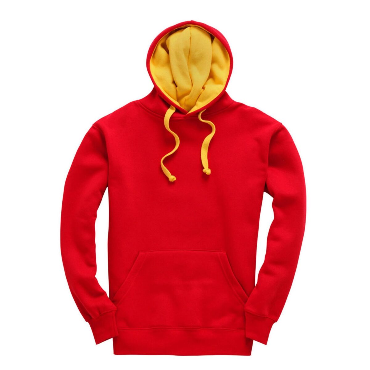Red and Yellow contrast adult hoodie