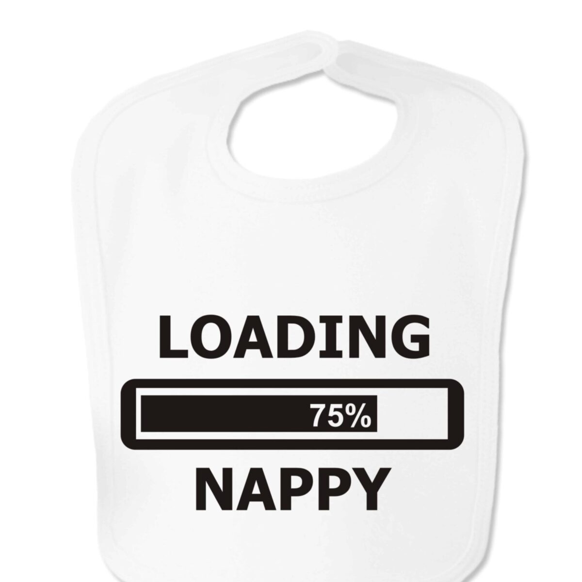 White Loading Nappy Velcro Bib